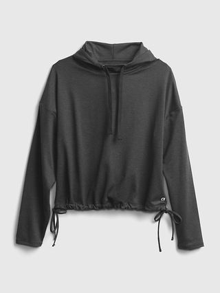 GapFit Brushed Tech Jersey Side-Tie Hoodie | Gap (US)