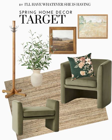 Target home - spring home decor
Green velvet chair, green velvet ottoman, faux plant, faux olive, coat rack, entryway decor, living room decor, modern organic decor, organic modern home decor 


#LTKxTarget #LTKfamily #LTKhome