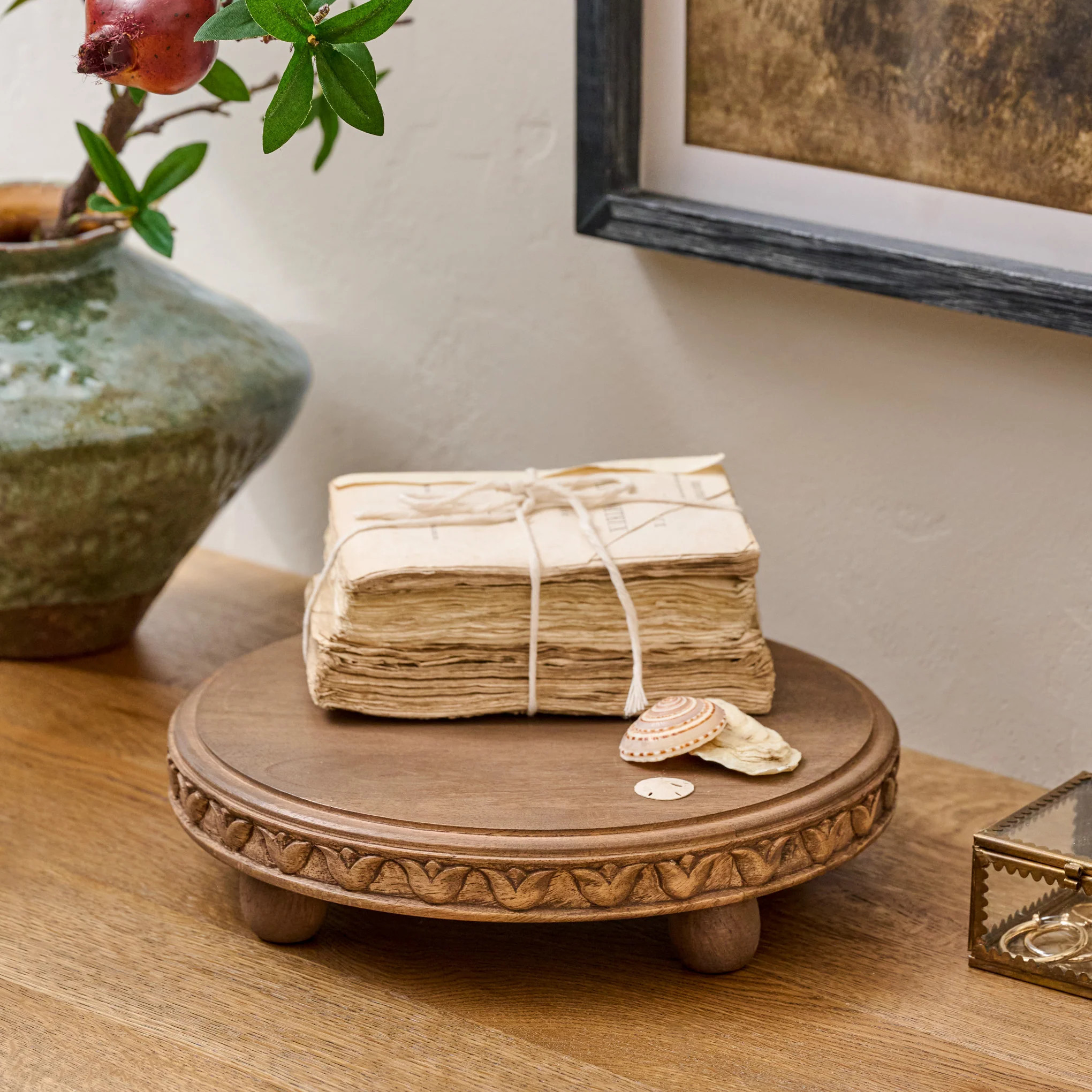 Warren Carved Wood Riser | Magnolia