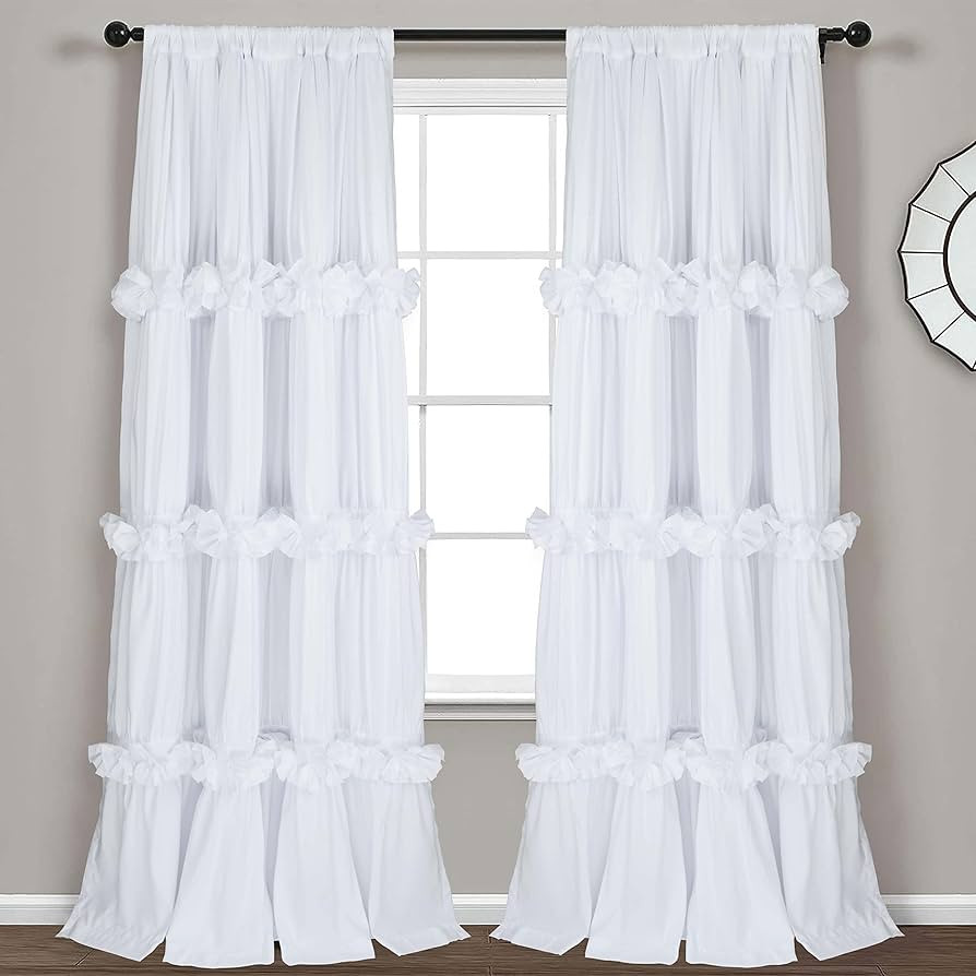 Thermal Insulated Blackout Window Curtains, 54" W x 84" L x 2 Panels, Boho Ruched Window Treatmen... | Amazon (US)