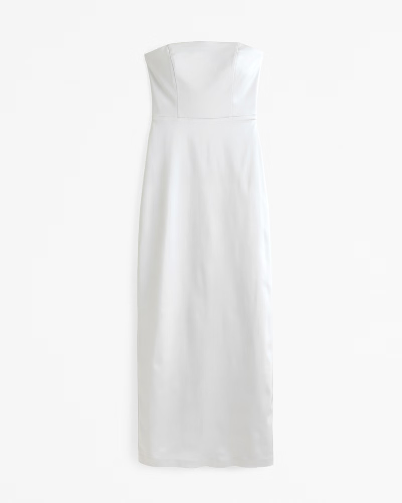 Women's Strapless Satin Sculpt Maxi Dress | Women's The A&F Wedding Shop | Abercrombie.com | Abercrombie & Fitch (US)