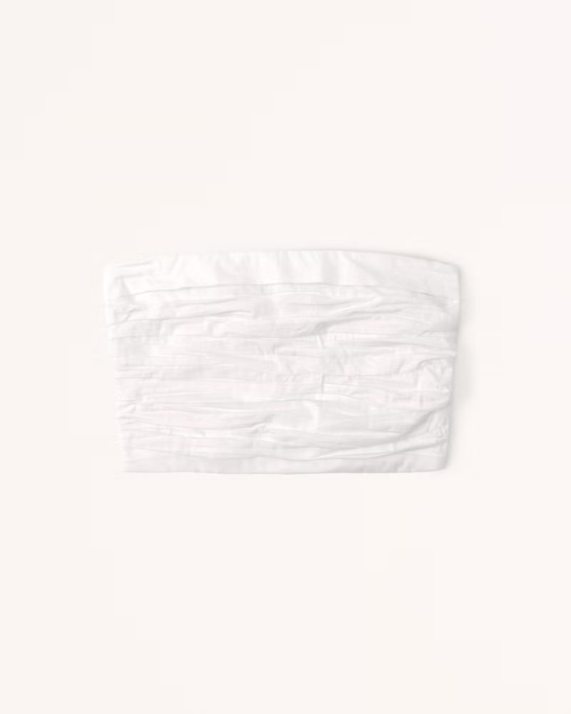 Women's Strapless Poplin Ruched Top | Women's Clearance | Abercrombie.com | Abercrombie & Fitch (US)