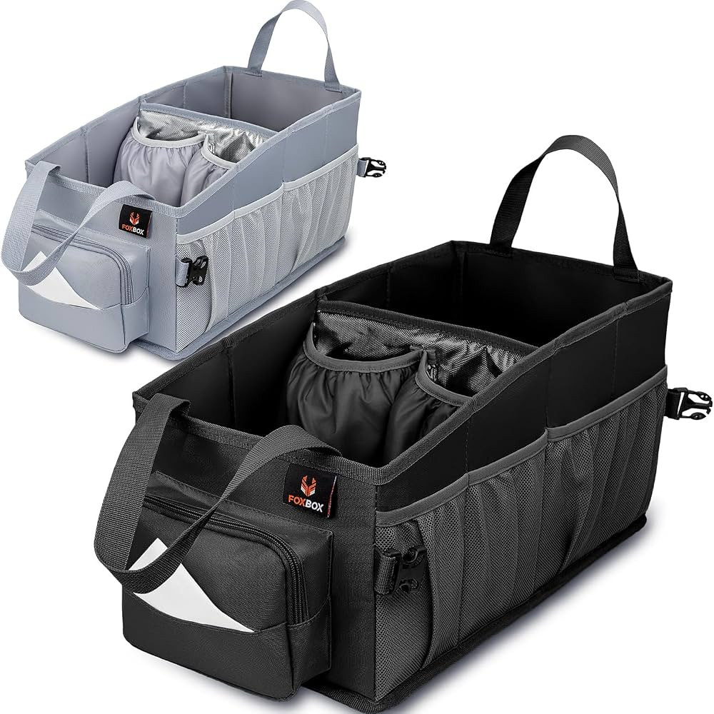 Easy-to-Reach Kids Car Organizer with Tissue Box and Cup Holder for Back Seat, Front Seat, Betwee... | Amazon (US)