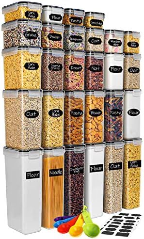 Airtight Food Storage Containers Set, RAZCC 28 PACK Cereal Storage Containers for Kitchen and Pan... | Amazon (US)