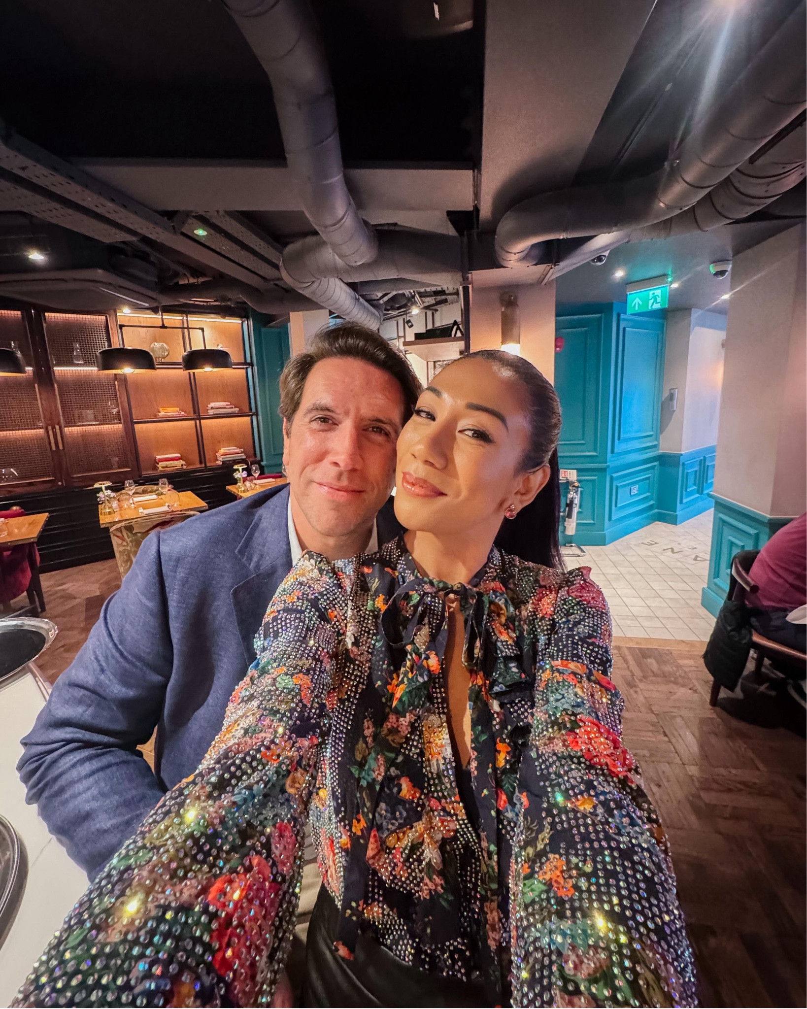 Couples dinner 🥂✨ Gucci diamanté floral blouse, Joseph black leather skirt 🖤 Wear Ltd 

#LTKdatenight #LTKuk #LTKautumn