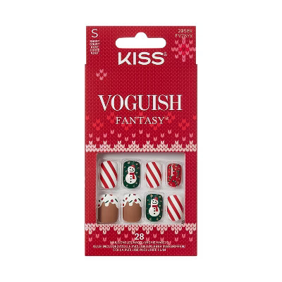 Kiss Nails Voguish Fantasy Fake Nails - Snow Pops - 33ct | Target