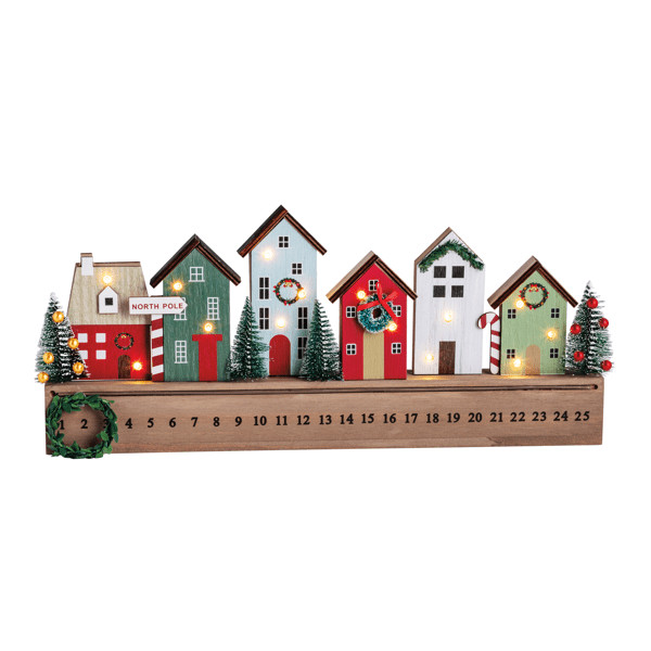 Light-Up Christmas Village Countdown | Mud Pie