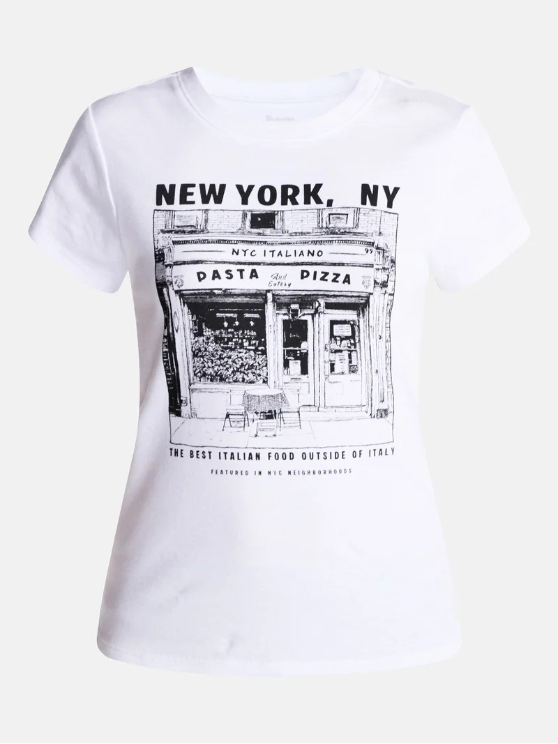 No Boundaries Longline Graphic Cotton Baby Tee, Women's XXS-XXL | Walmart (US)