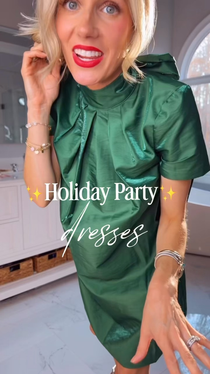 Sale alert!! Use code SHOWTIME for 25% off  These holiday cocktail dresses are perfect for any Christmas party or event!  These all run on the bigger side, so if you’re in between sizes, I would size down. I’m 5’2 for reference and wearing XXS in green, XS in plaid and XXS in the red & purple ❤️ 

#LTKGiftGuide #LTKCyberWeek #LTKHoliday