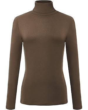 Urban CoCo Women's Turtleneck Slim Fitted Long Sleeve Sweatshirt Active Base Layer Tops Shirts | Amazon (US)