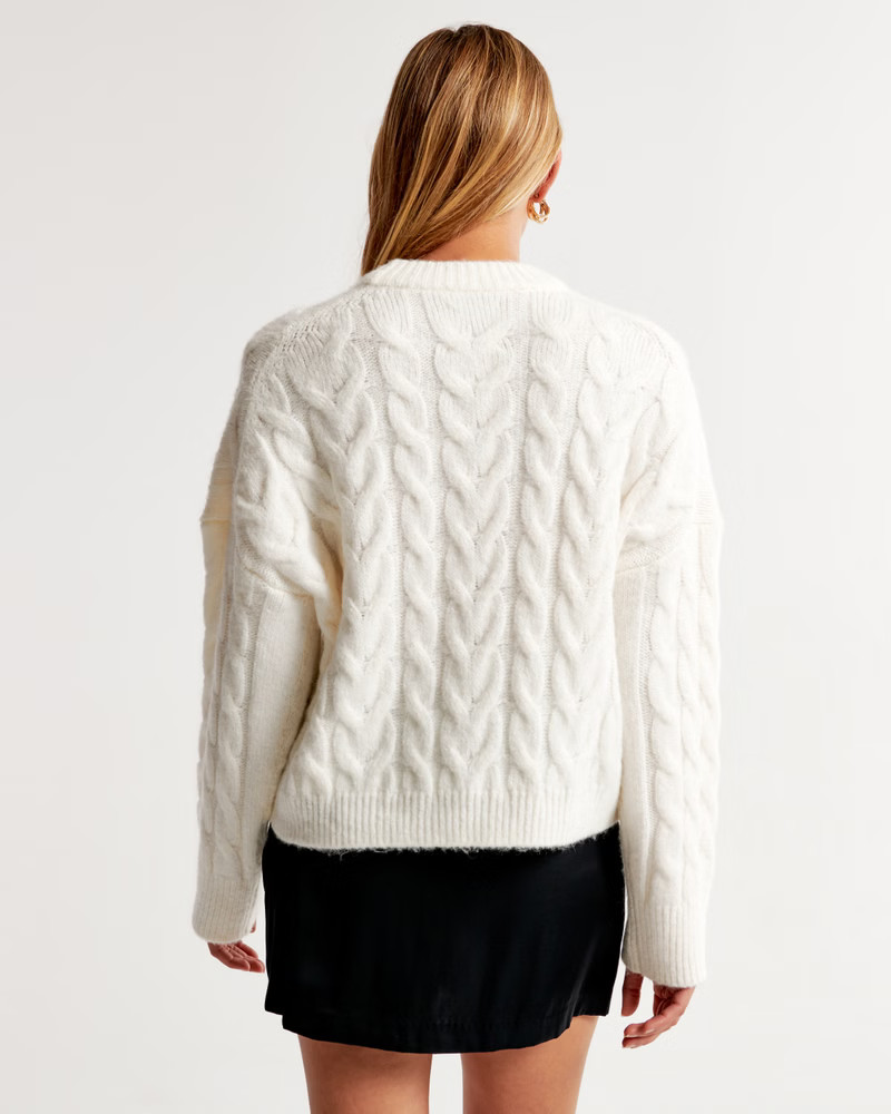 Cable Wedge Crew Sweater | Abercrombie & Fitch (US)