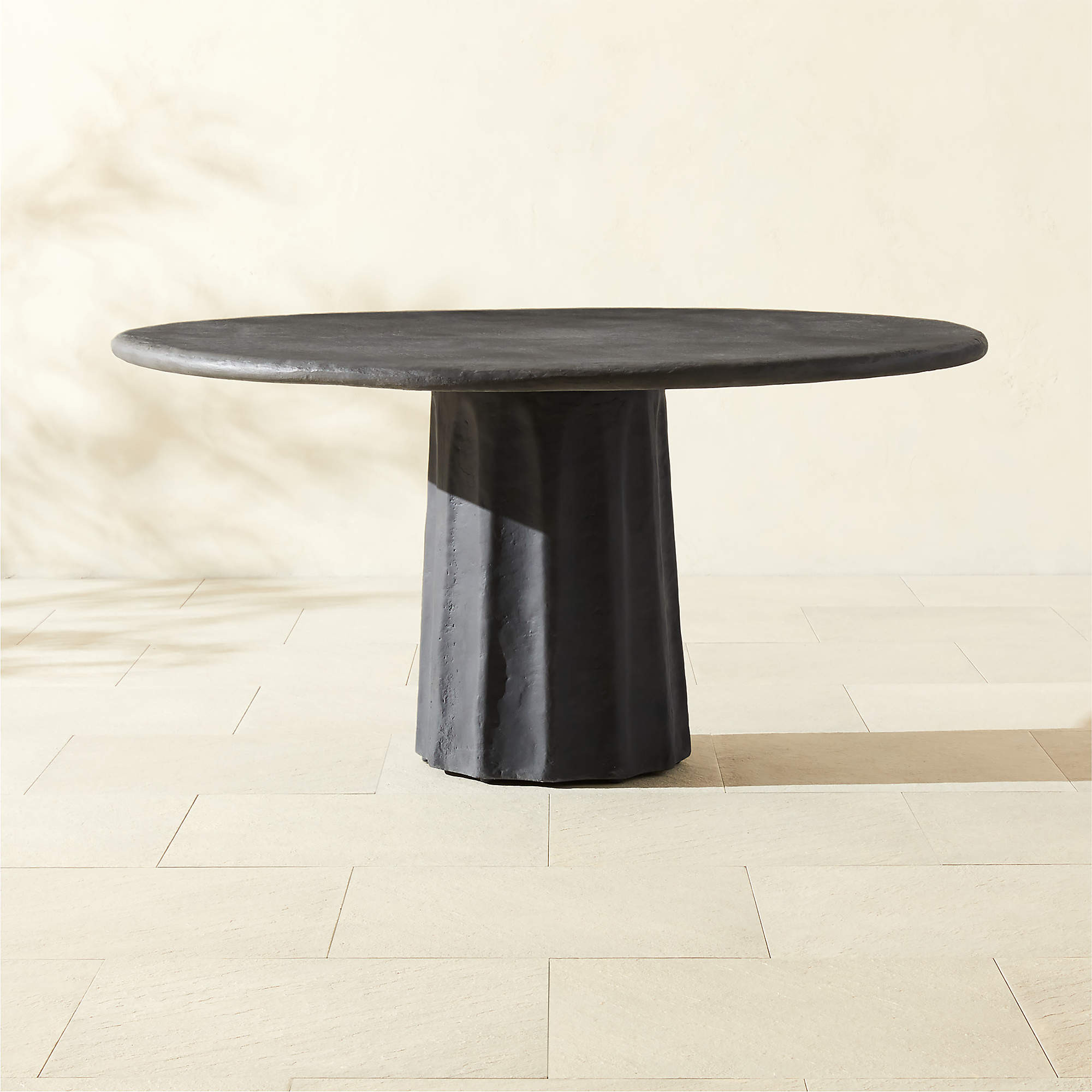 Boscoe 60" Round Black Concrete Indoor/Outdoor Dining Table + Reviews | CB2 | CB2