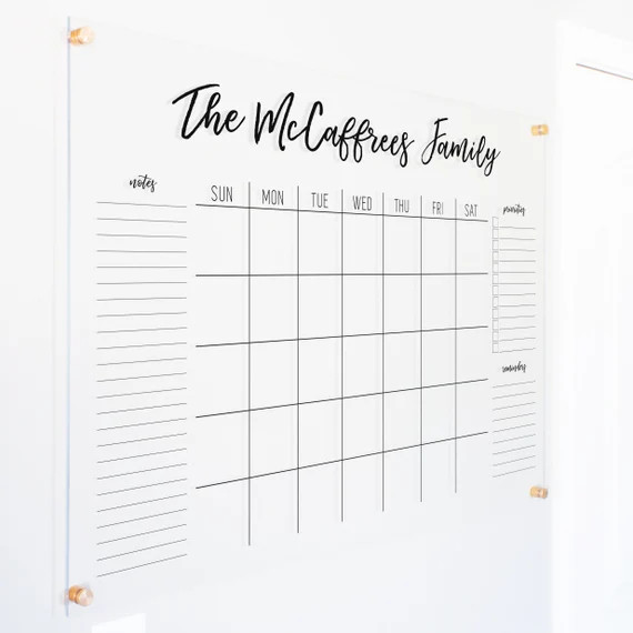 Family Wall Calendar | Personalized Family Calendar | Acrylic Calendar | 2020 Calendar |  #38108 | Etsy (US)