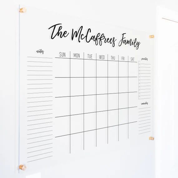 Family Wall Calendar | Personalized Family Calendar | Acrylic Calendar | 2020 Calendar |  #38108 | Etsy (US)