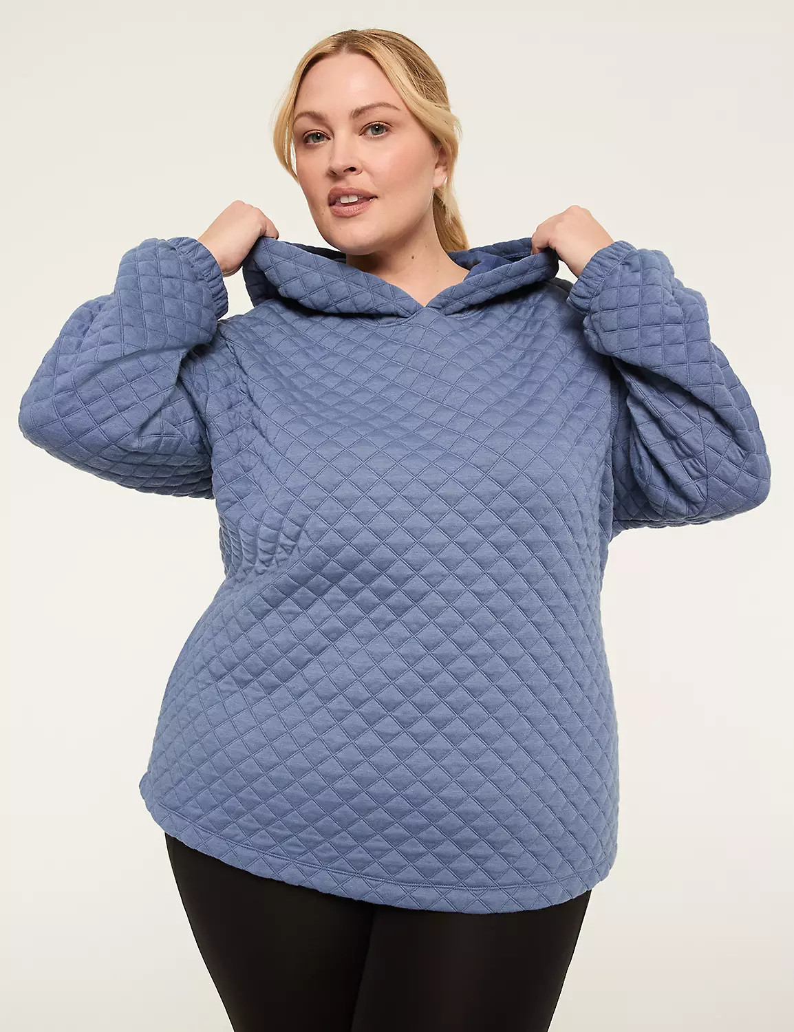 LIVI Long Sleeve Quilted Hoodie S 1 | LaneBryant | Lane Bryant (US)