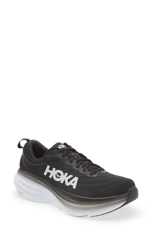 HOKA Bondi 8 Running Shoe in Black /White at Nordstrom, Size 12.5 | Nordstrom