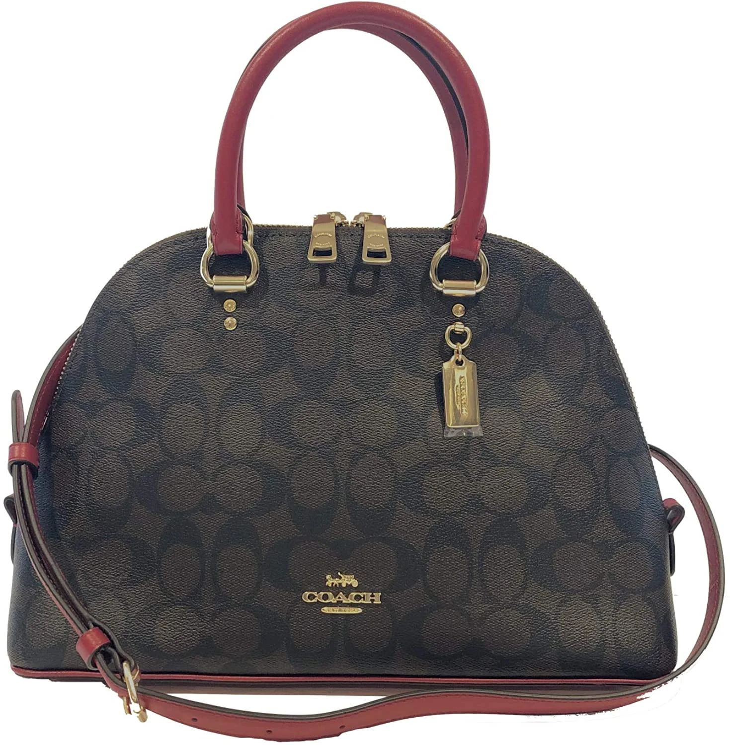 Coach Katy Satchel in Signature Canvas Brown/Red | Walmart (US)