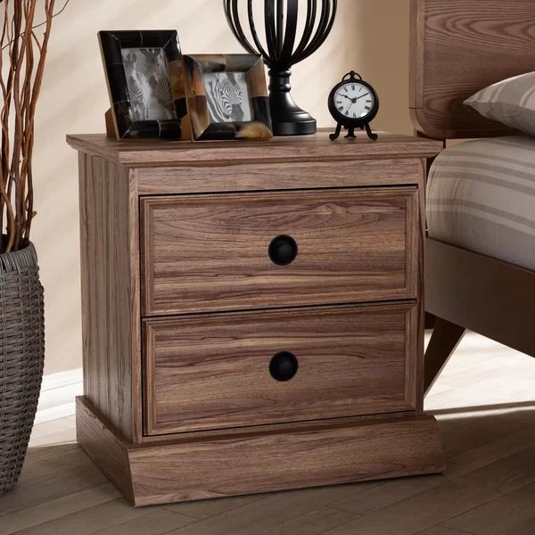 Rossiter 23.7'' Tall 2 - Drawer Nightstand in Brown | Wayfair North America