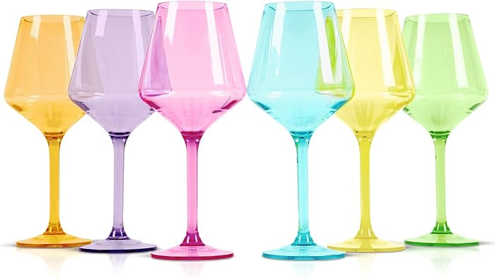 Premium Unbreakable Stemmed Wine Glasses – Set of 6 BPA-Free Shatterproof Reusable Plastic Acry... | Amazon (US)