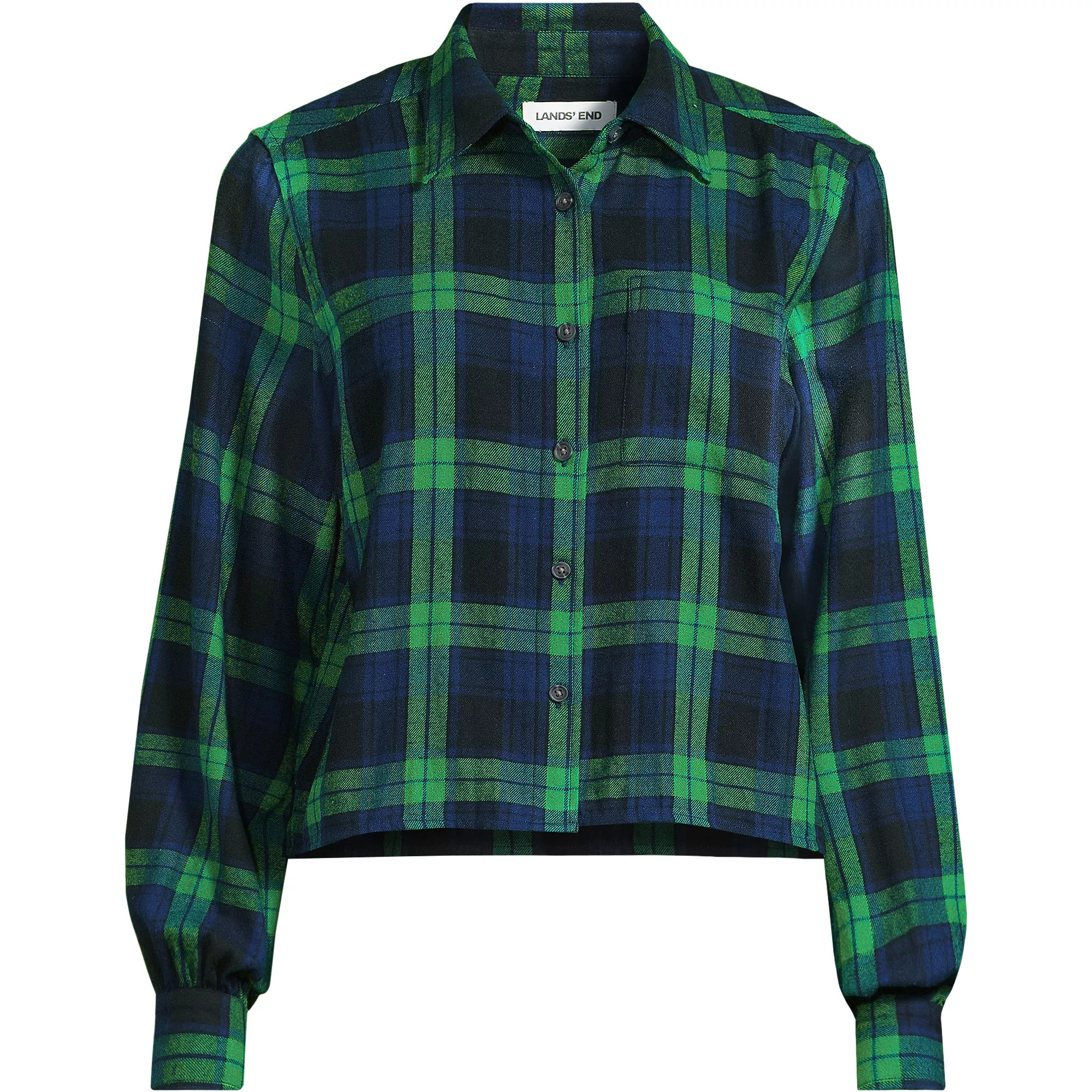 Women's Cropped Flannel Shirt | Lands' End (US)