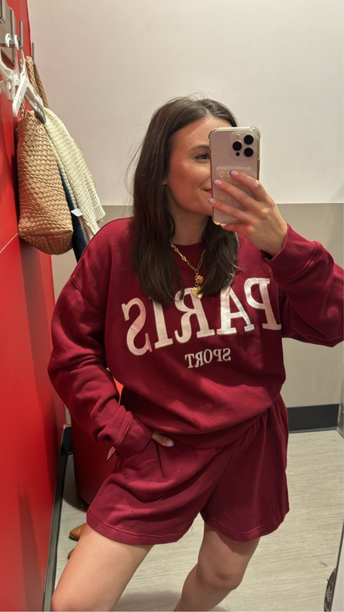 This maroon two piece set from Target is sooo comfortable! If only I had grabbed it during the Olympics! This is going to be a fall staple in my closet. This set is sold separately as a sweatshirt top and bottoms. A great fall lounge set! 

#LTKFindsUnder50 #LTKActive #LTKSaleAlert