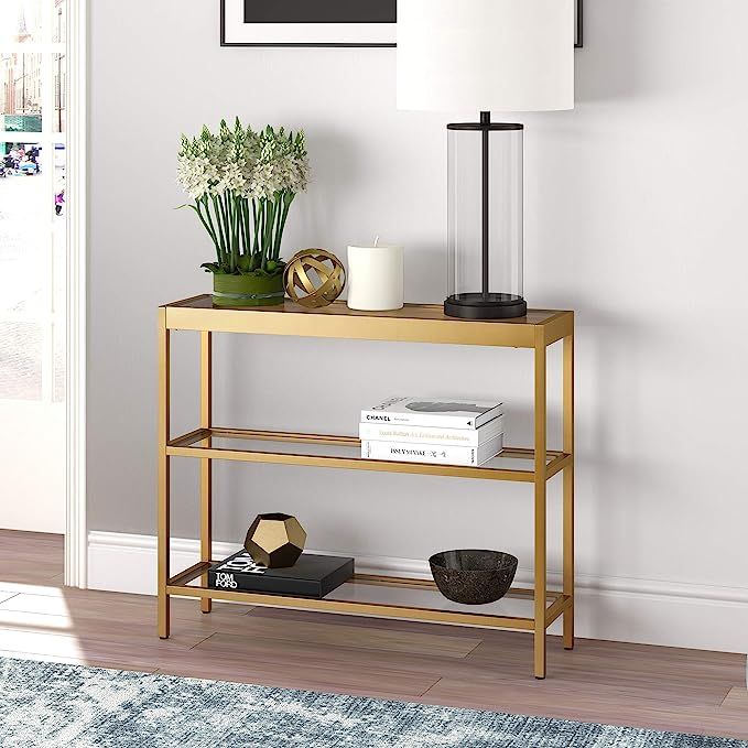 Henn&Hart Modern Console Sofa 3-Tier Open Shelf, Entryway/Hallway Table for Living Room, Multiple... | Amazon (US)