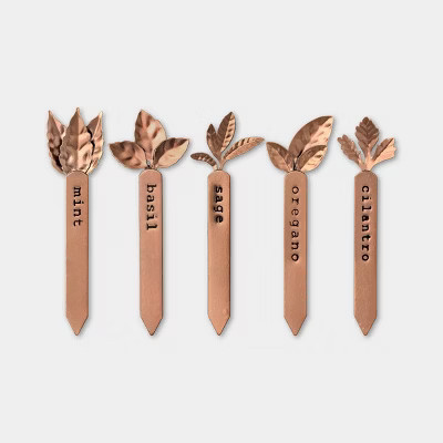 5pc Copper Metal Herb Plant Stakes - Threshold™ | Target