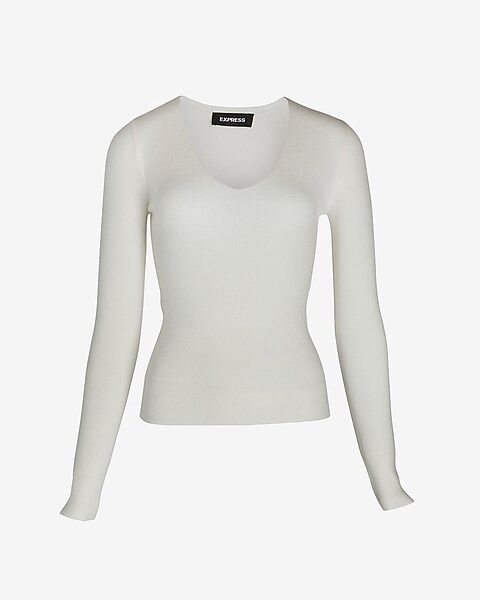 Fitted V-Neck Sweater | Express