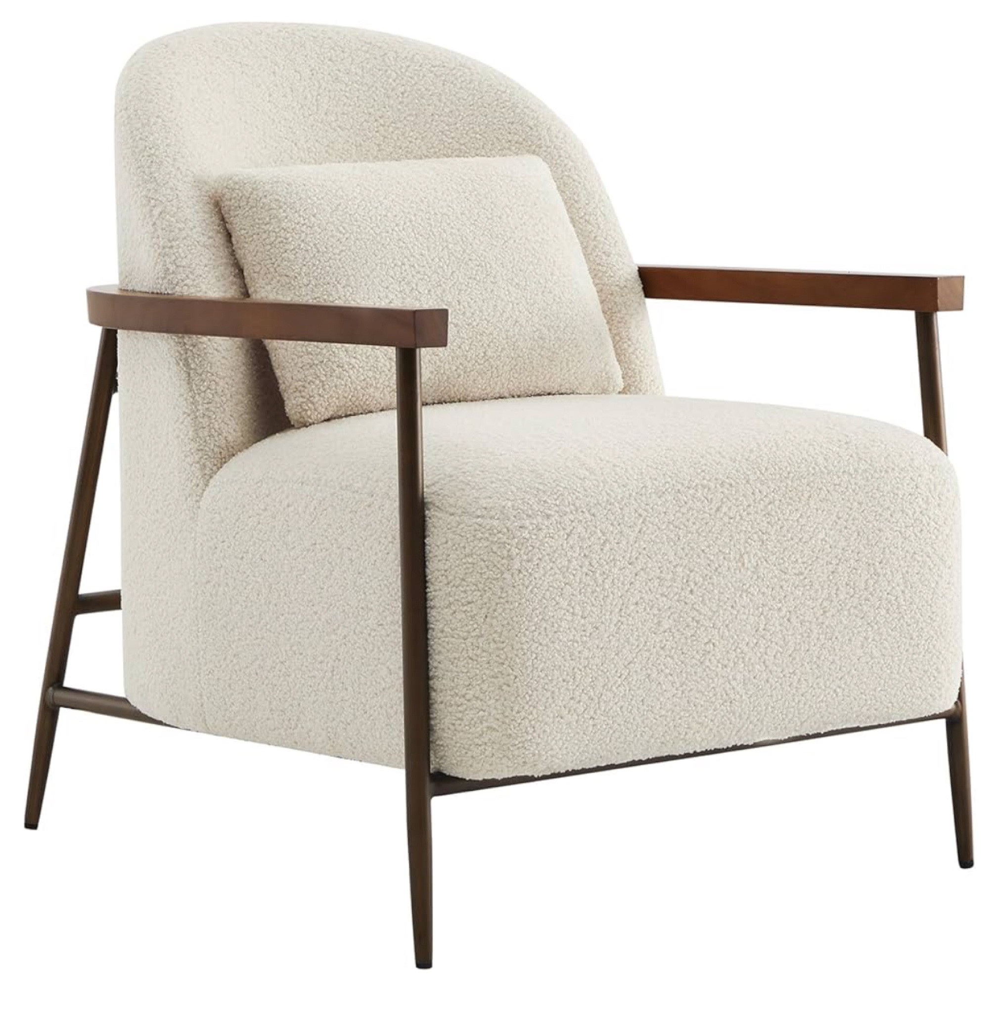 Amazon accent chair! Cozy meets contemporary with this faux sherpa accent chair 🤍✨ The plush texture is balanced by sleek metal legs and warm wooden armrests, making it the perfect statement piece for any room. Comfort and style in one! #HomeDecor #SherpaChair #CozyVibes #ModernDesign #InteriorInspo #AccentChair #ChicSeating #MinimalistStyle #FurnitureGoals #HomeStyling #amazonfurniture 

#LTKStyleTip #LTKSeasonal #LTKHome