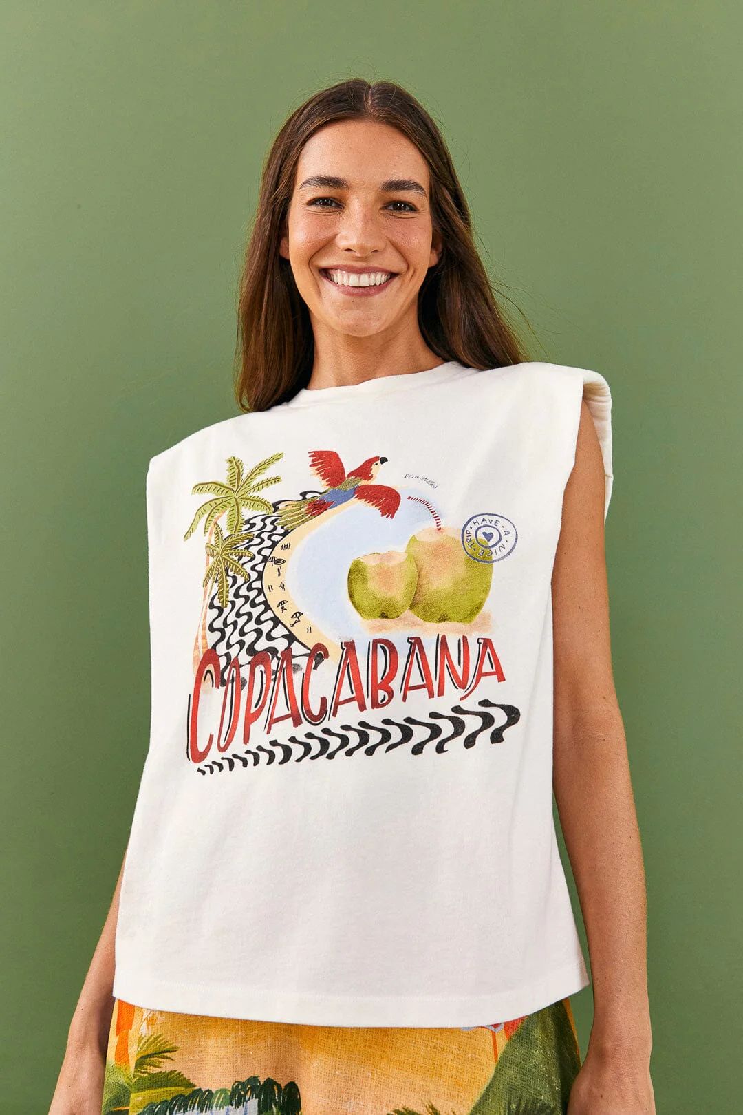 White Copacabana Organic Cotton T-Shirt | FarmRio