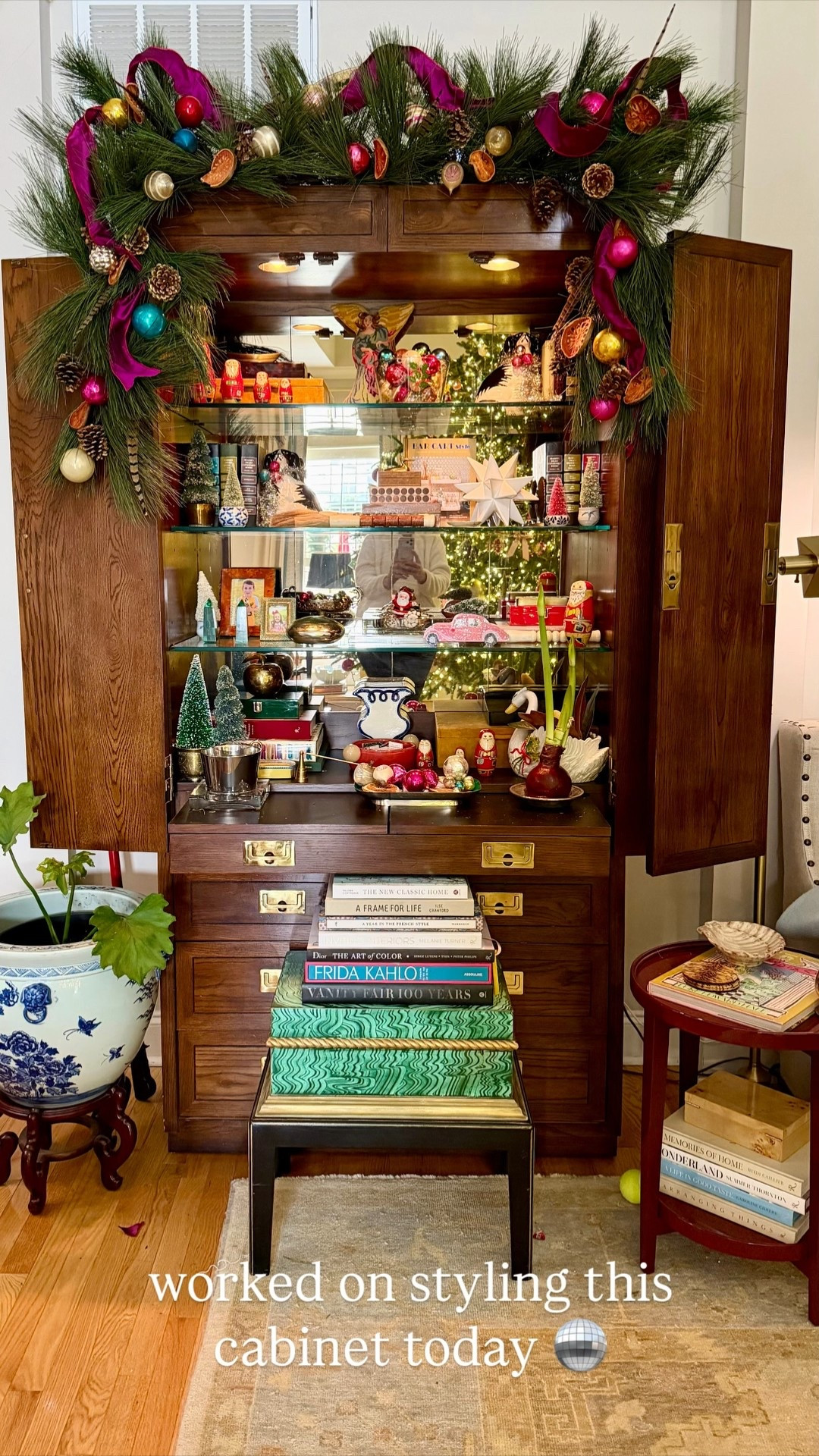 worked on styling this cabinet today 🪩