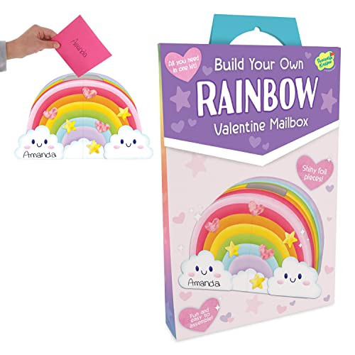 Peaceable Kingdom Valentines Box for Kids, Valentines Day Box Kit for Valentines Cards for Kids Classroom - Rainbow Mailbox Kit | Amazon (US)