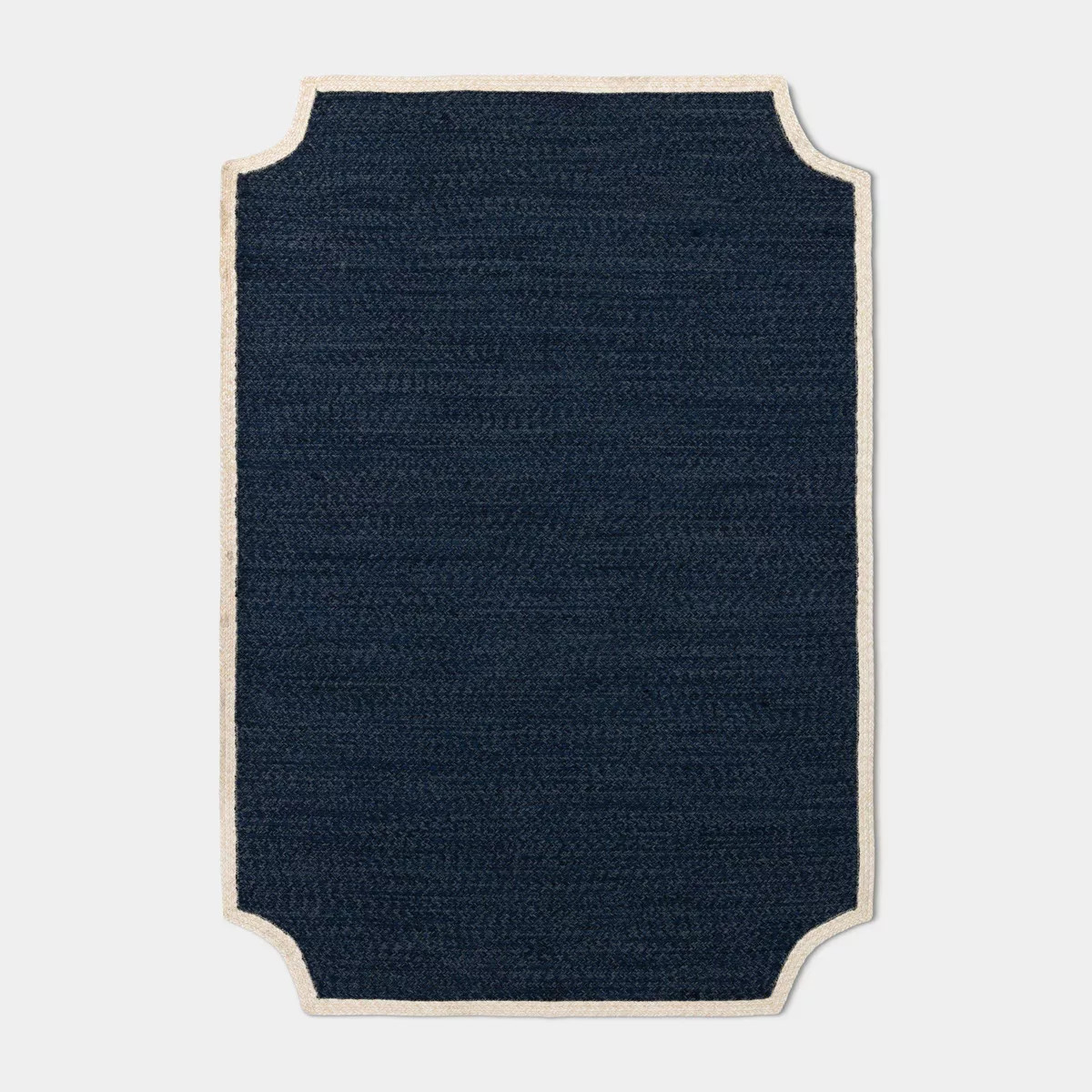 5'x7' Sculpted Border Braided Outdoor Patio Area Rug Navy Blue - Threshold™ designed with Studi... | Target