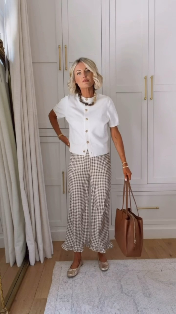 How cute are these gingham ruffle pants?! So many ways to style! Wearing S. 

Loverly Grey, teacher workwear, teacher outfit ideas, Amazon #LTKootd

 

 #LTKSeasonal #LTKWorkwear
