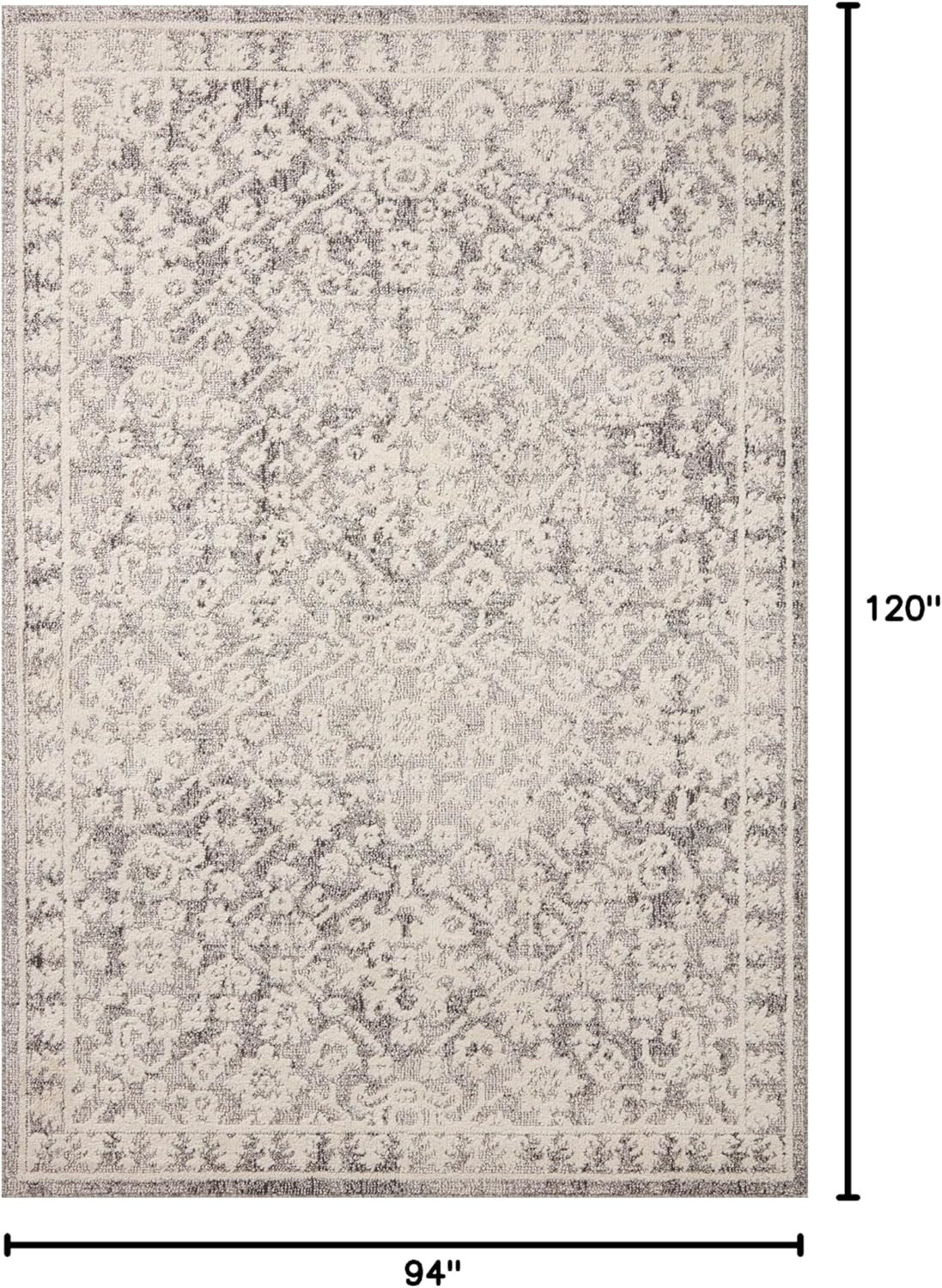 Loloi Magnolia Home by Joanna Gaines Gigi Collection GIG-01 Grey/Ivory 7'-10" x 10' Area Rug | Amazon (US)
