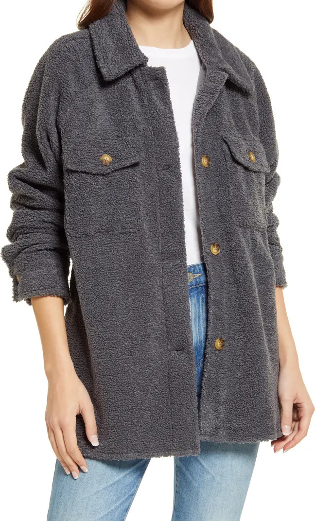 Treasure & Bond High Pile Fleece Shirt Jacket | Nordstrom | Nordstrom