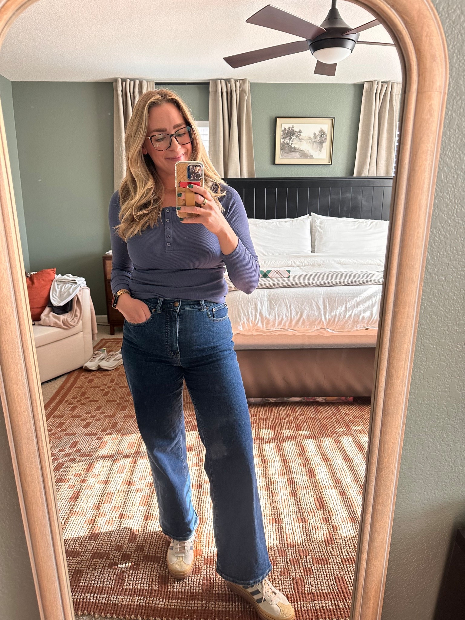 Living in these henley’s! I have a green and this gorgeous “blue grey.” On sale for $12!!! 