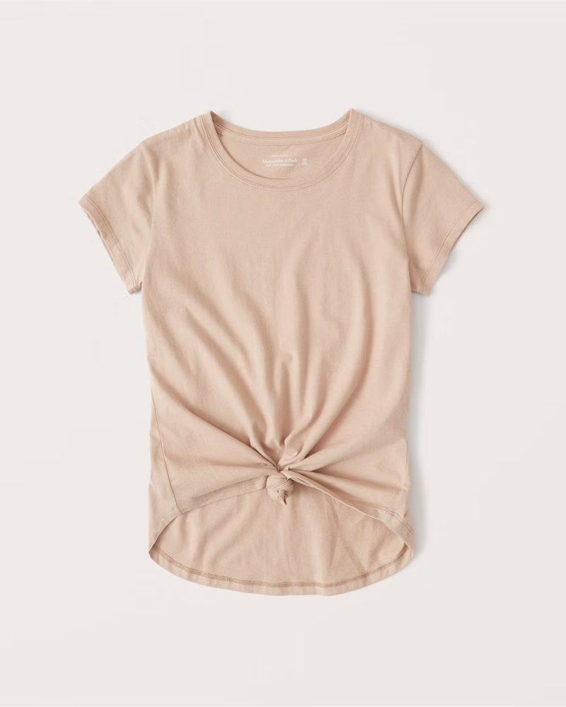 Women's Knotted Crew Tee | Women's Clearance | Abercrombie.com | Abercrombie & Fitch (US)