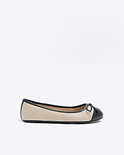 Beige ballerina pumps | River Island (UK & IE)