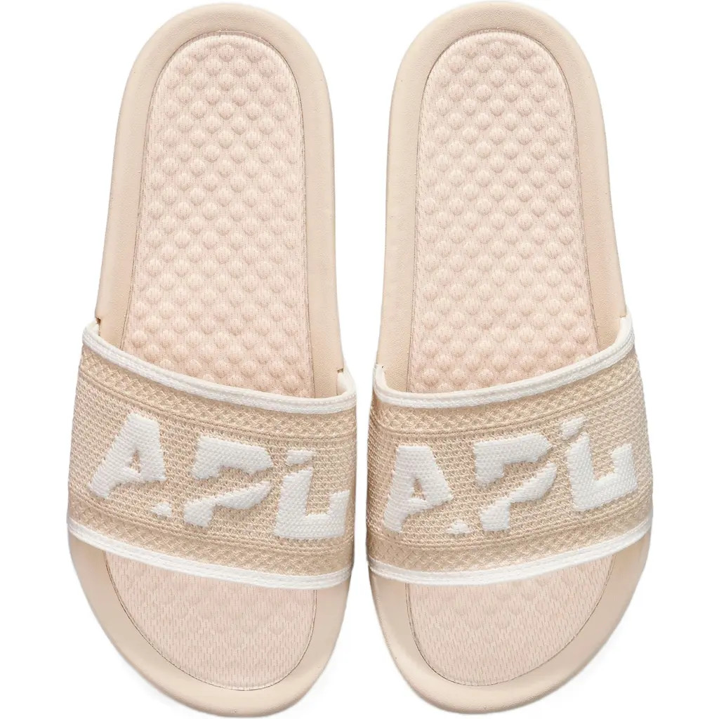APL Women'S Big Logo Techloom Slide Sandals in Beach /Ivory at Nordstrom, Size 6 | Nordstrom