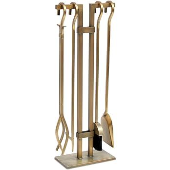 Pilgrim Home and Hearth 18086 Sinclair Fireplace Tool Set, Burnished Brass, 20 Pounds | Amazon (US)