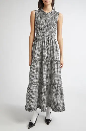 Tanner Fletcher Gender Inclusive Scout Smocked Gingham Midi Dress | Nordstrom | Nordstrom