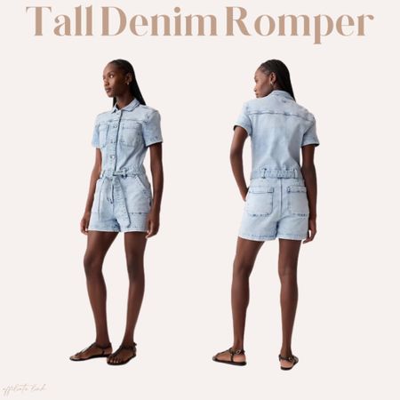 Belted denim romper available in regular, tall, and petite on sale with code GREAT

#LTKSaleAlert #LTKSeasonal #LTKFindsUnder50