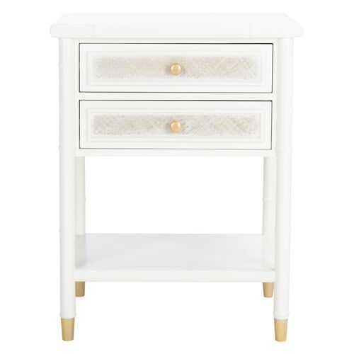 Ewen Accent Table, White/Gold | One Kings Lane