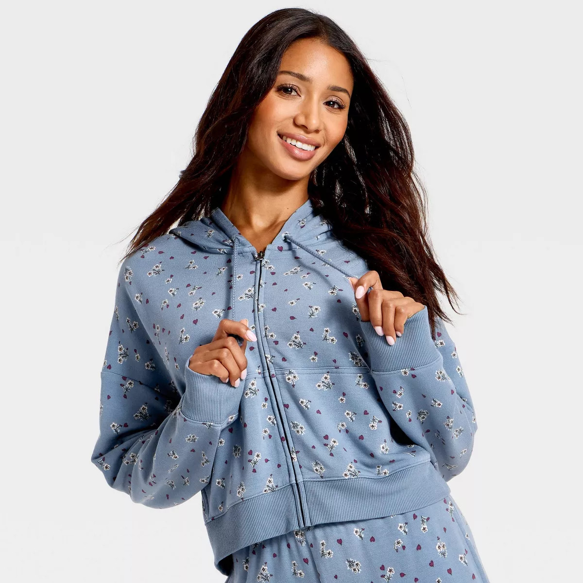 Women's PeachySoft Fleece Zip Hoodie - Wild Fable\u2122 Blue XXS | Target
