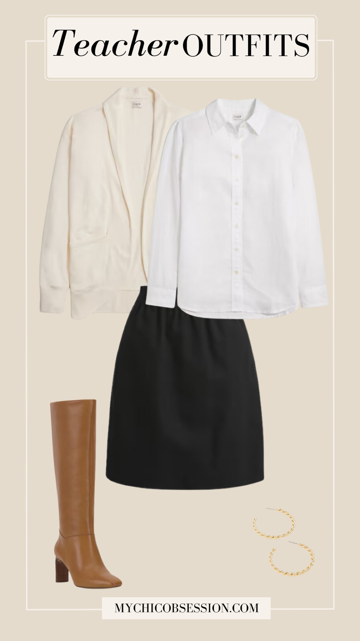 Looking for teacher outfits as you head back to school? This teacher outfit idea is fashionable and easy to wear!

cardigan, knee length skirt, knee high boots, white button down 

#LTKWorkwear #LTKBacktoSchool