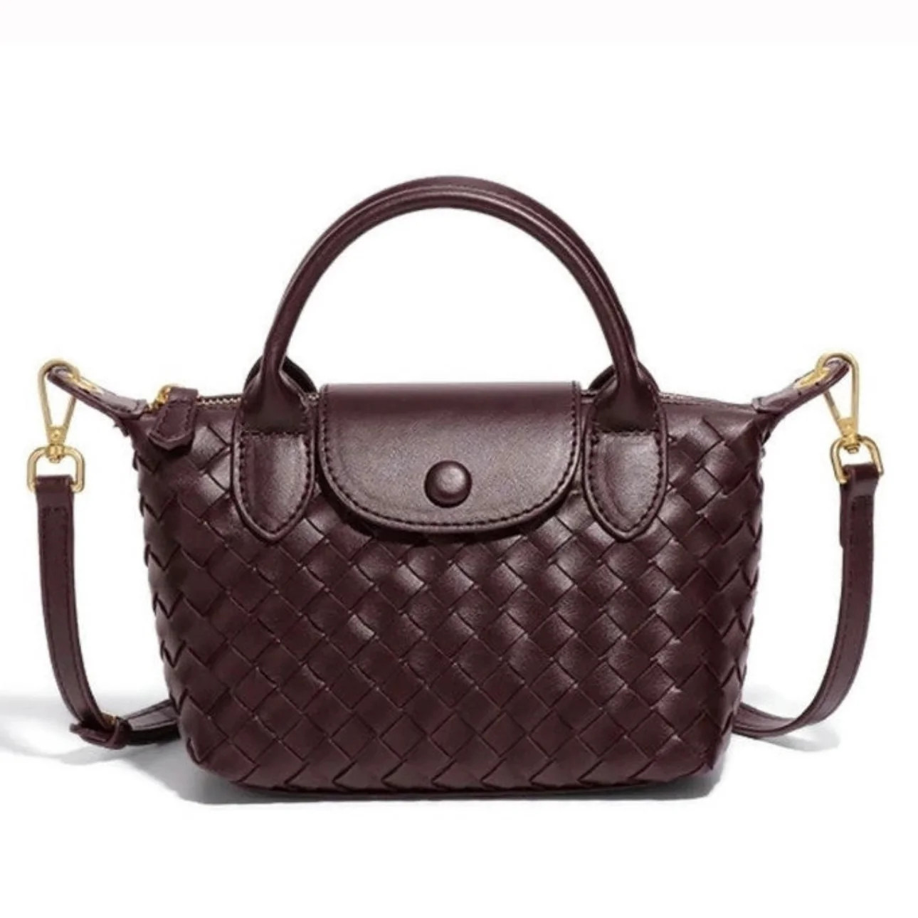 Burgundy/Brown Quilted Rowan Crossbody (Small) | Sea Marie Designs