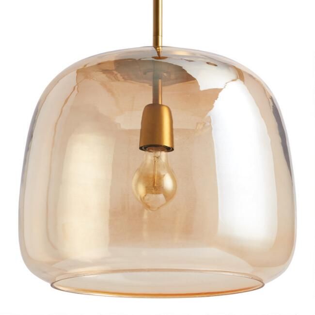 Cyra Amber Glass Pendant Lamp | World Market