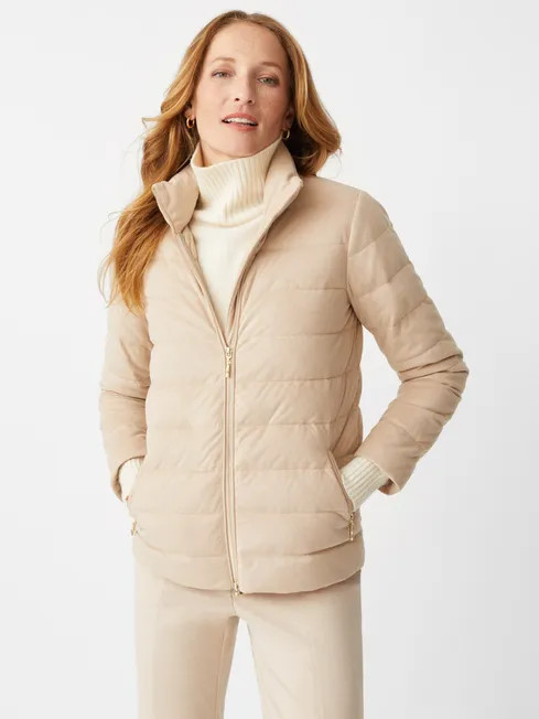 Sariah Faux Suede Puffer Jacket | J.McLaughlin