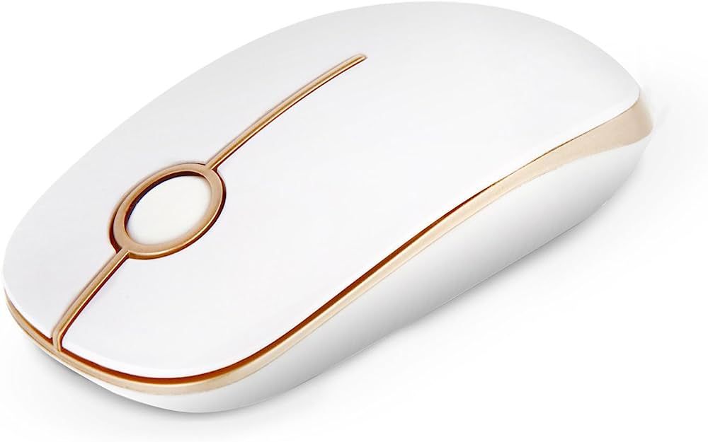 VssoPlor Wireless Mouse, 2.4G Slim Portable Computer Mice with Nano Receiver for Notebook, PC, Laptop, Computer (White and Gold) | Amazon (US)